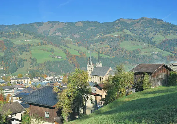 View of Sankt Johann im Pongau,Salzburger Land,Alps,Austria