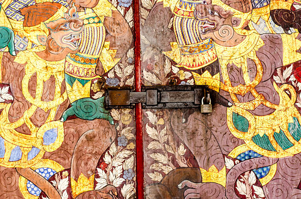istock The old lock on The wooden door 518730961