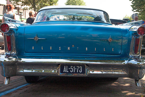 Medemblik, The netherlands - July 27,2014: Back view of a Olds mobile eighty eight car 1958 on the annual oldtimer show in Medemblik
