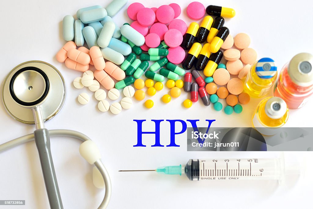 HPV treatment Drugs for HPV (Human Papillomavirus) treatment Alternative Therapy Stock Photo
