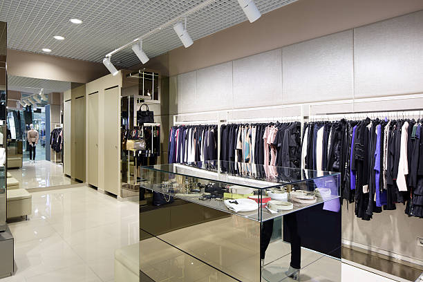 istock brand new interior of cloth store 518733059