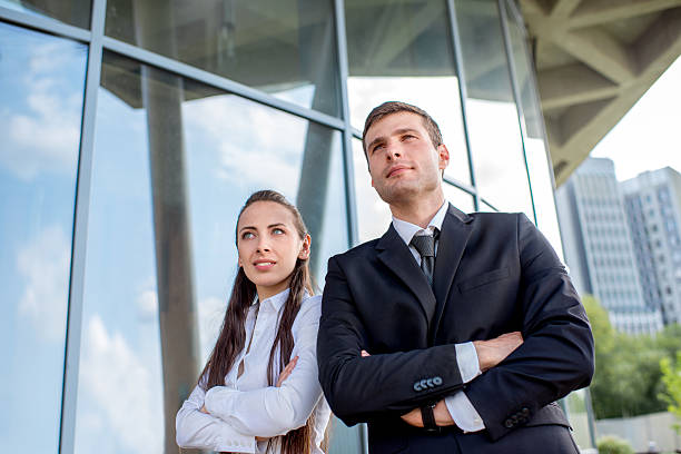 istock Young Business couple outdoors. 518733111