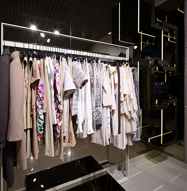 istock brand new interior of cloth store 518733729