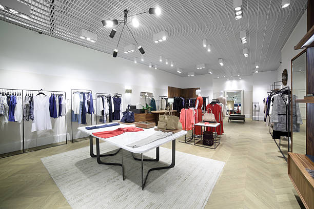 istock brand new interior of cloth store 518733759
