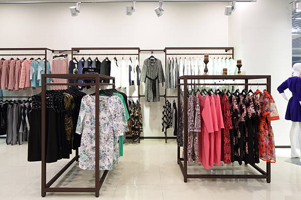 istock brand new interior of cloth store 518733831