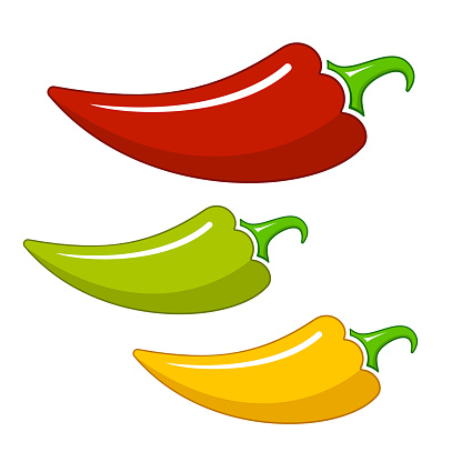 Three different hot Chilli paprika
