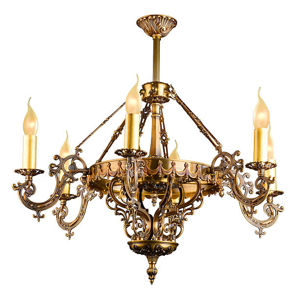 istock Vintage chandelier isolated on white with clipping path 518734045