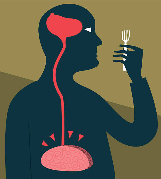 Hunger You get hungry just at the sight of a fork? eating disorder stock illustrations