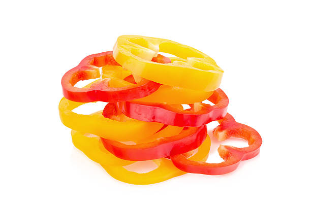 istock Fresh vegetables sweet Red, Yellow, Peppers isolated on white ba 518736006