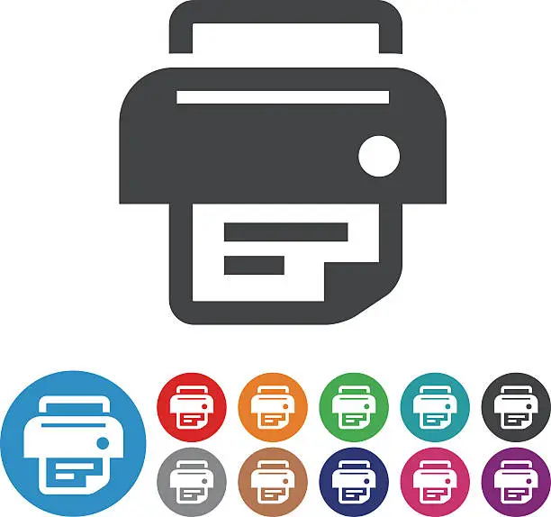 Vector illustration of Printer Icons - Graphic Icon Series