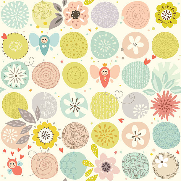 ilustrações, clipart, desenhos animados e ícones de borboleta bebê padrão perfeito - multi colored heart shape backgrounds repetition