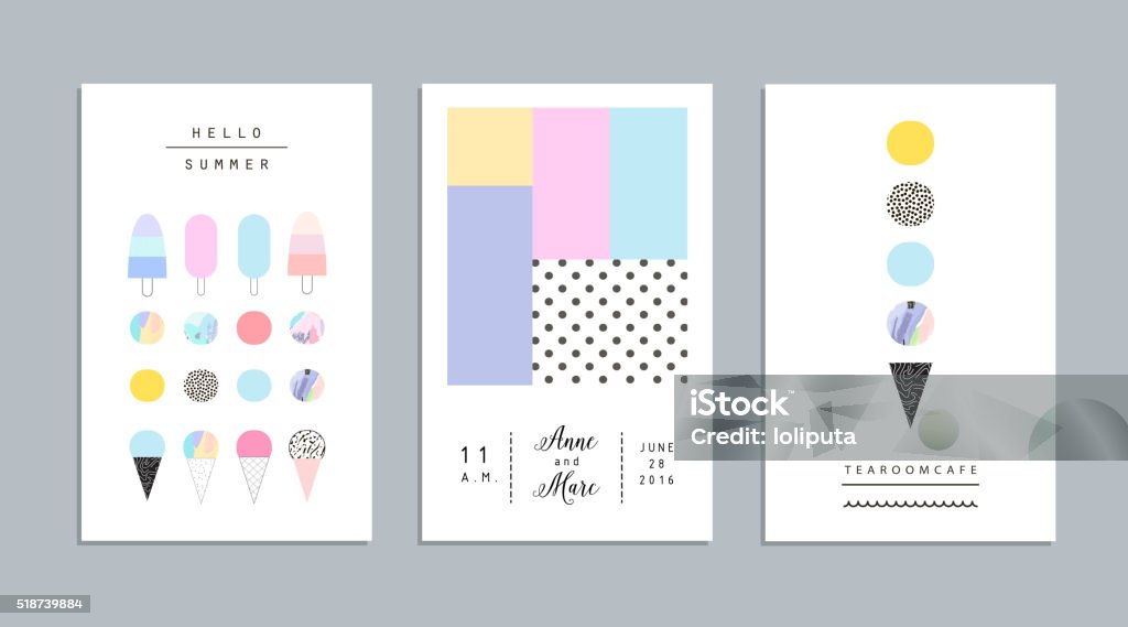 Cute collection of different ice cream. Vector. Isolated Pattern stock vector