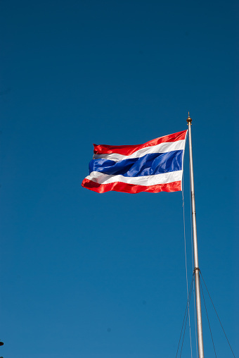 Thailand flag with clear blue sky