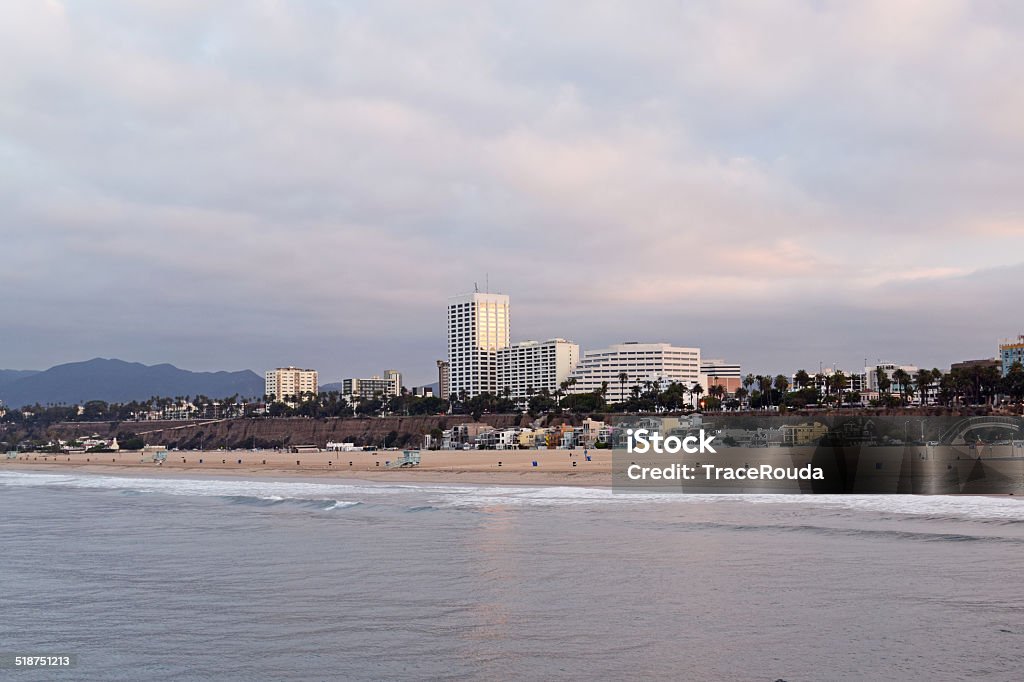 Santa Monica Sunrise A beautiful morning and sunrise in Santa Monica, California. August Stock Photo