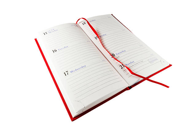 オープンブランクノートパソコンや red cover - textbook ring binder university personal organizer ストックフォトと画像