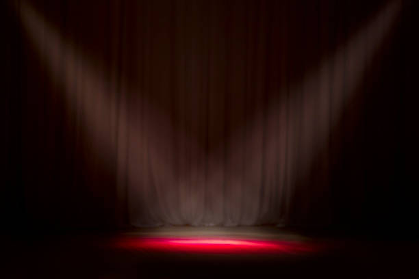 istock Close up of light beam at the empty stage 518757768