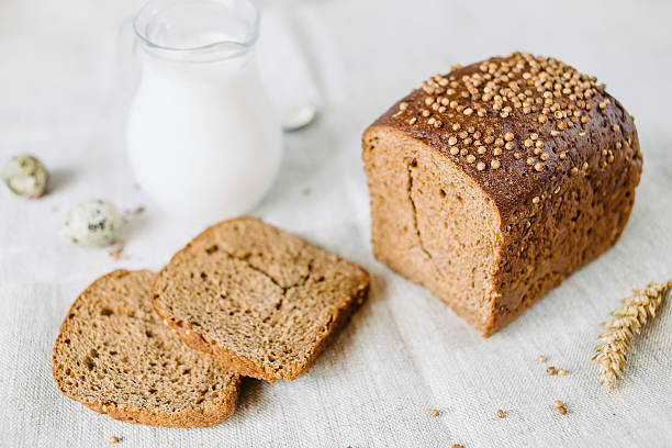 istock Sliced bread with fresh coriander and milk 518758008