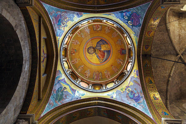 istock Interior and Dome of Holy Sepulcher Cathedral, Jerusalem 518758423
