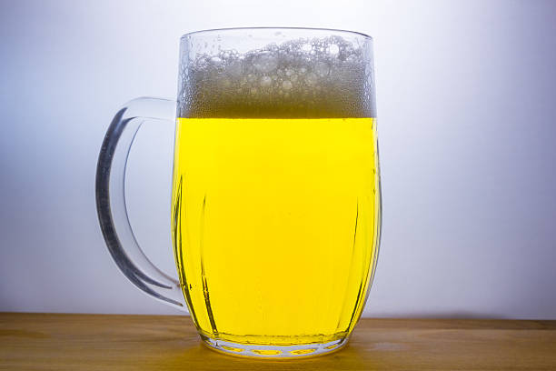mug with light beer pour