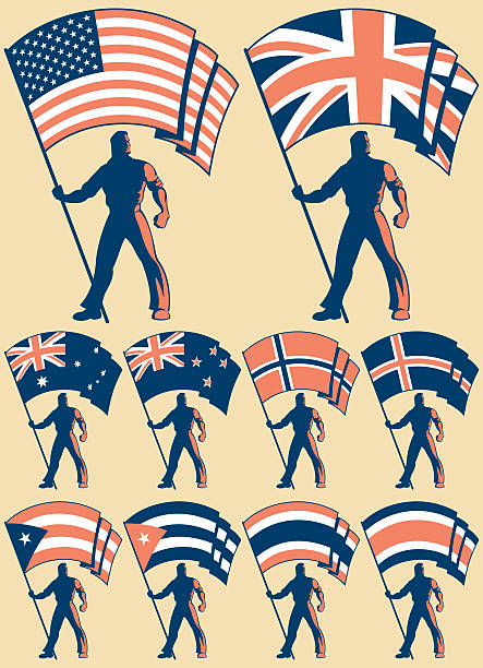 illustrations, cliparts, dessins animés et icônes de porte-drapeau de 2 - flag bearer