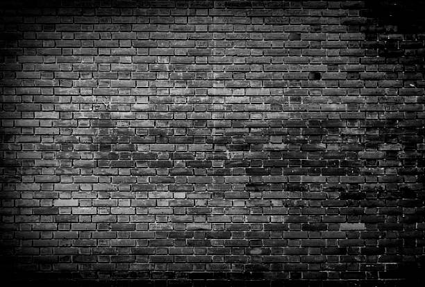 istock Black and white Background of brick wall 518776684