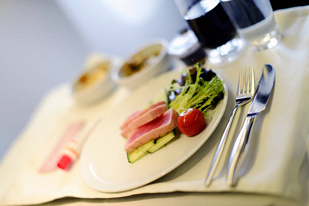 istock Airline meal served in the business class cabin 518776779