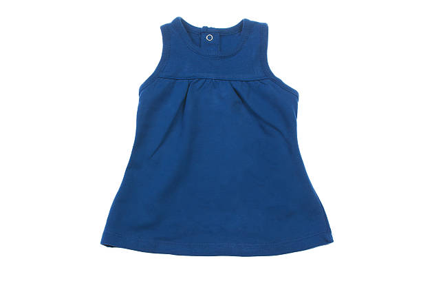 istock Blue knitted baby dress on a white background 518777327