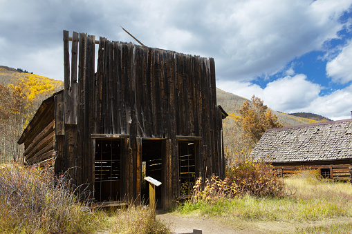 The old post office in the Ashcroft ghost town just south of Aspen, Colorado.