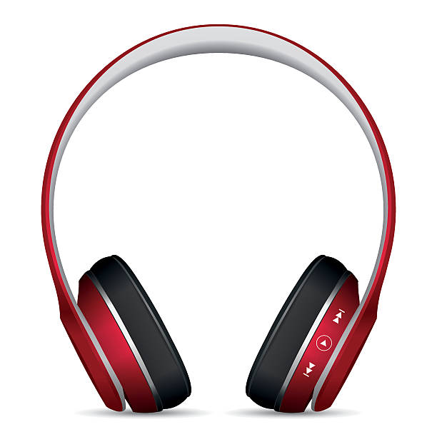 vector red headphones - chelsea stock illustrations