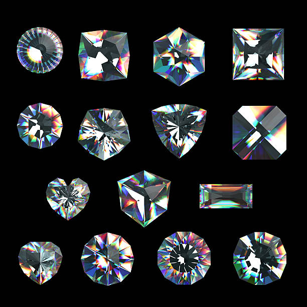 istock 3d crystals, assorted cut gemstones, clear jewels, diamonds and brilliants 518778563