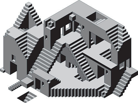 Abstract Build Image Abstract Building Stock Illustration - Download Image Now - Isometric ...