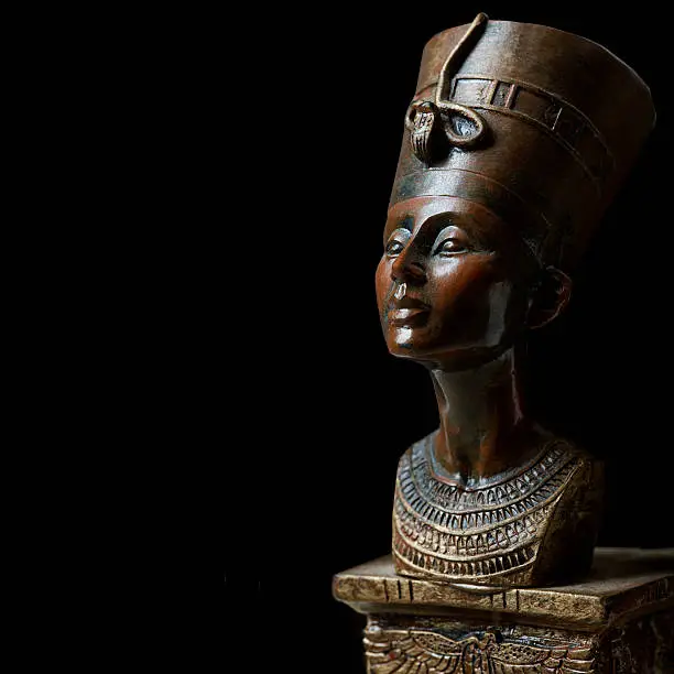 Queen Nefertiti souvenir on black.