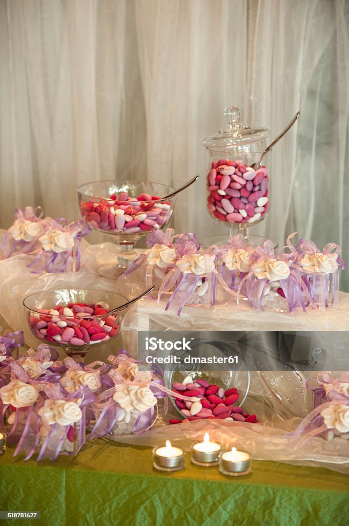 Wedding candies on the table wedding candies on the table Almond Stock Photo