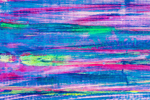 istock Natural wooden multicolored oil painted board 518783348