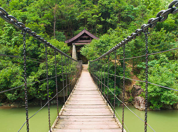 istock suspension bridge over asian river 518796347