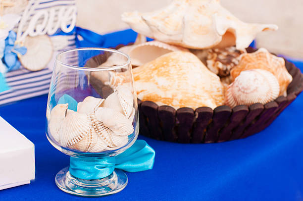 istock Decoration on the marine theme with seashells 518796647