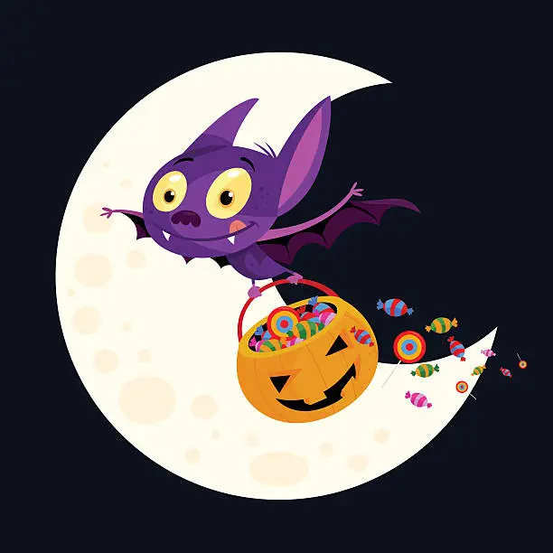 Vector illustration of halloween-bat