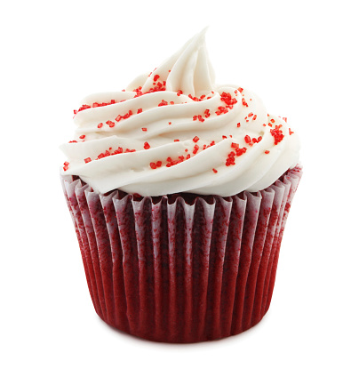 Red Velvet Cupcake Stock Photo - Download Image Now - Cupcake, Red Velvet  Flavor, White Background - iStock