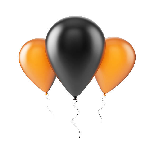 istock Black and orange halloween balloons 518798139