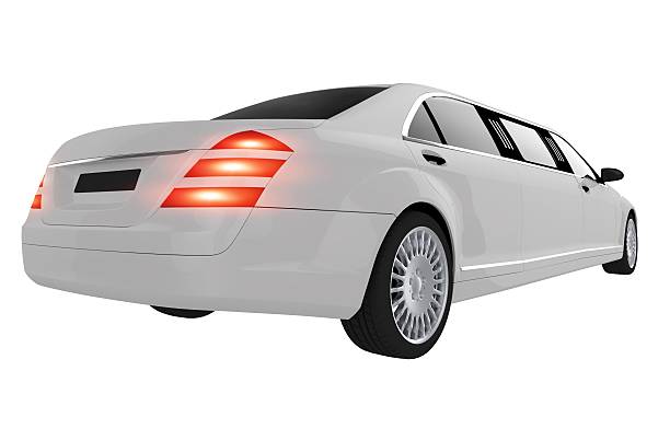 istock Elegant White Wedding Limo 518798307