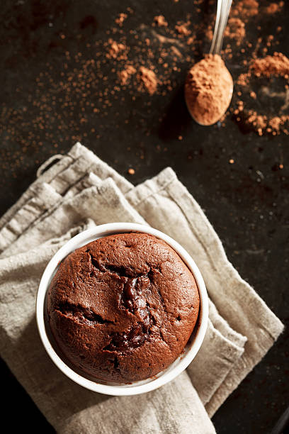 chocolate souffle stock photo