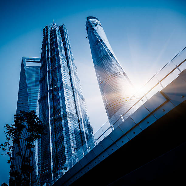 istock low angle view of the shanghai skyscraper 518801230