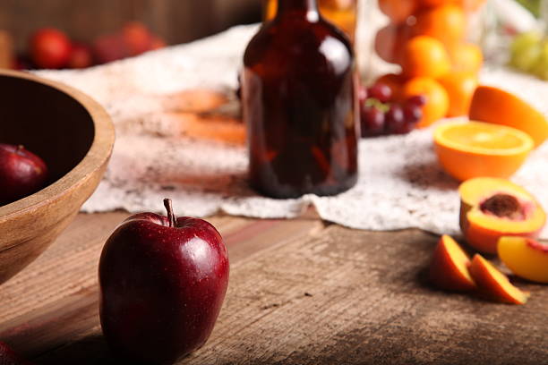 configuração de tabela de tempo de fruta - organi imagens e fotografias de stock