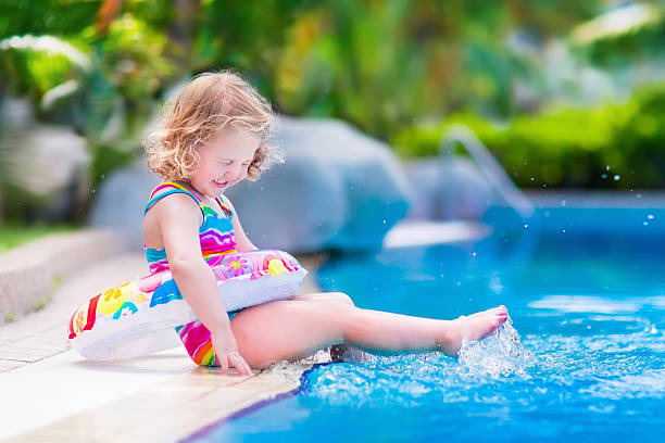 istock Little girl in swimming pool 518801752