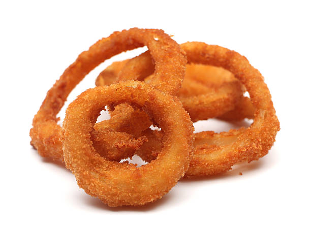 Onion Rings Onion rings isolated on a white background fried onion rings stock pictures, royalty-free photos & images