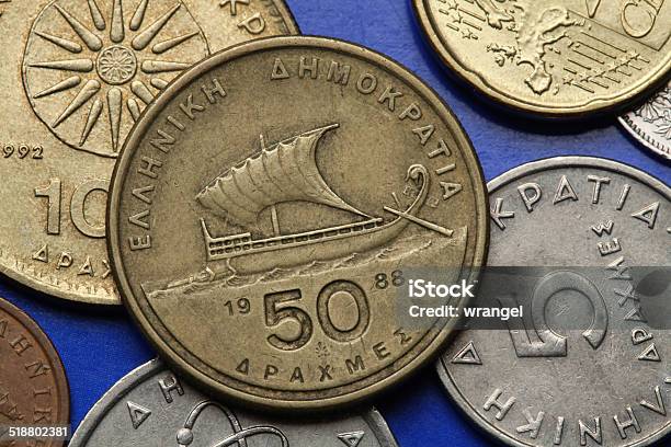 Coins Of Greece Stock Photo - Download Image Now - Ancient, Ancient Civilization, Ancient Greece