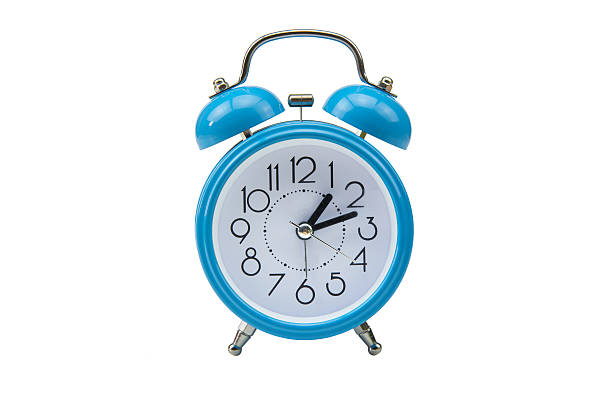 Alarm clock isolated on white background stock photo