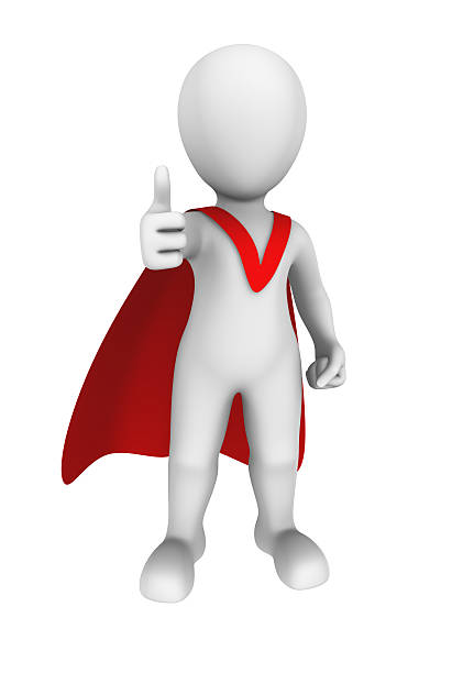 istock 3d super hero. Thunbs up gesture 518804984