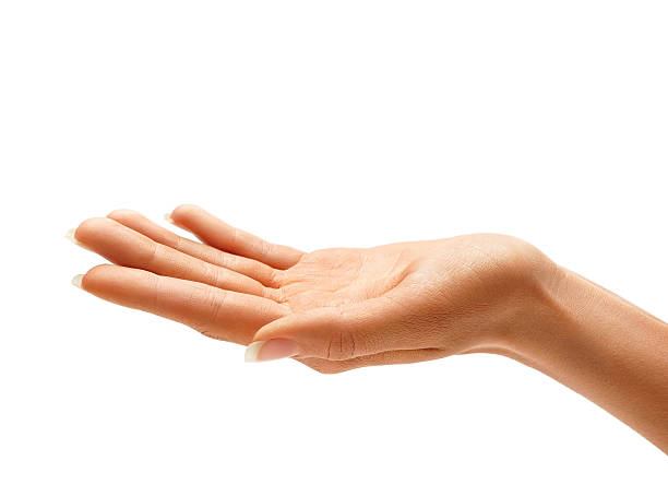 Woman's hand sign isolated on white background