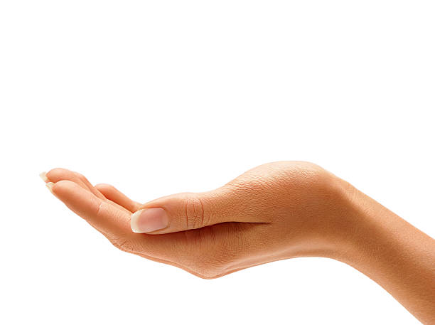 Woman's hand sign isolated on white background